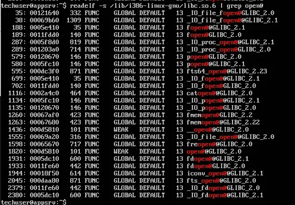 Finding the offsets of functions
